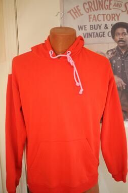 LEGO Target Hoodie Mens XL Red Colorblock Pullover Sweatshirt Streetwear